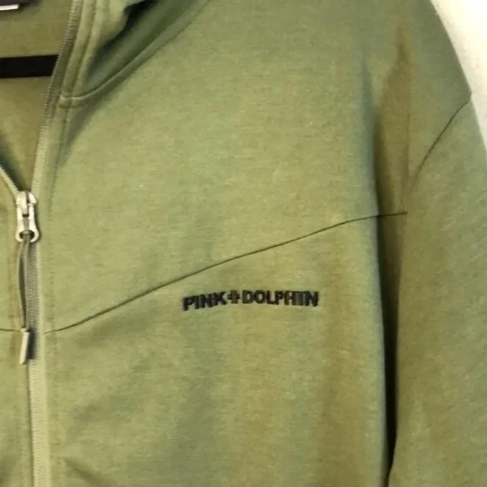 New PINK DOLPHIN Men's XLarge‎ Olive Green Long Sleeve Full Zip Hoodie